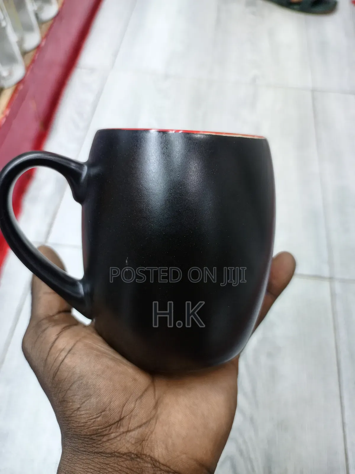 Black Mug With a Red Interior 12pcs