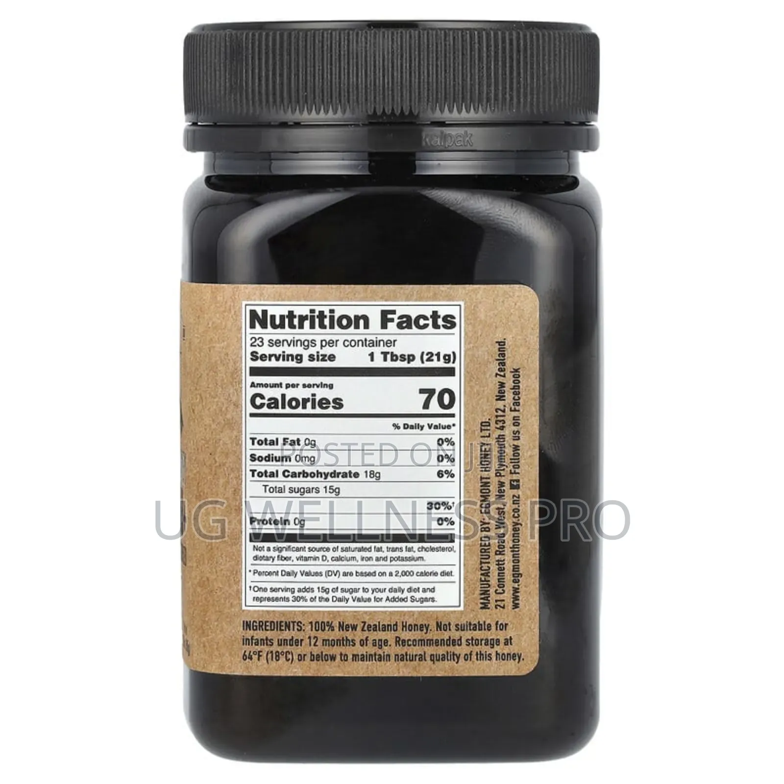Manuka Honey, Raw and Unpasteurized, Umf 10+, Mgo 263+, 500g