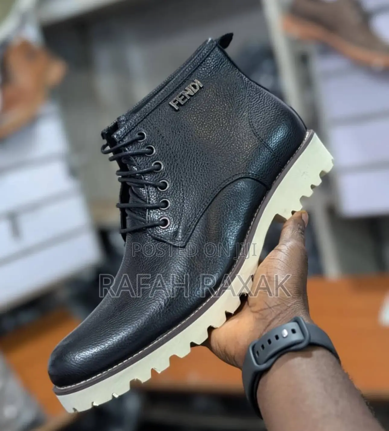 Original Men’S Black/White Casual/Formal Fendi Boots