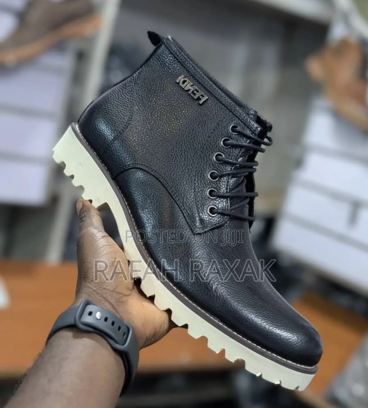 Original Men’S Black/White Casual/Formal Fendi Boots