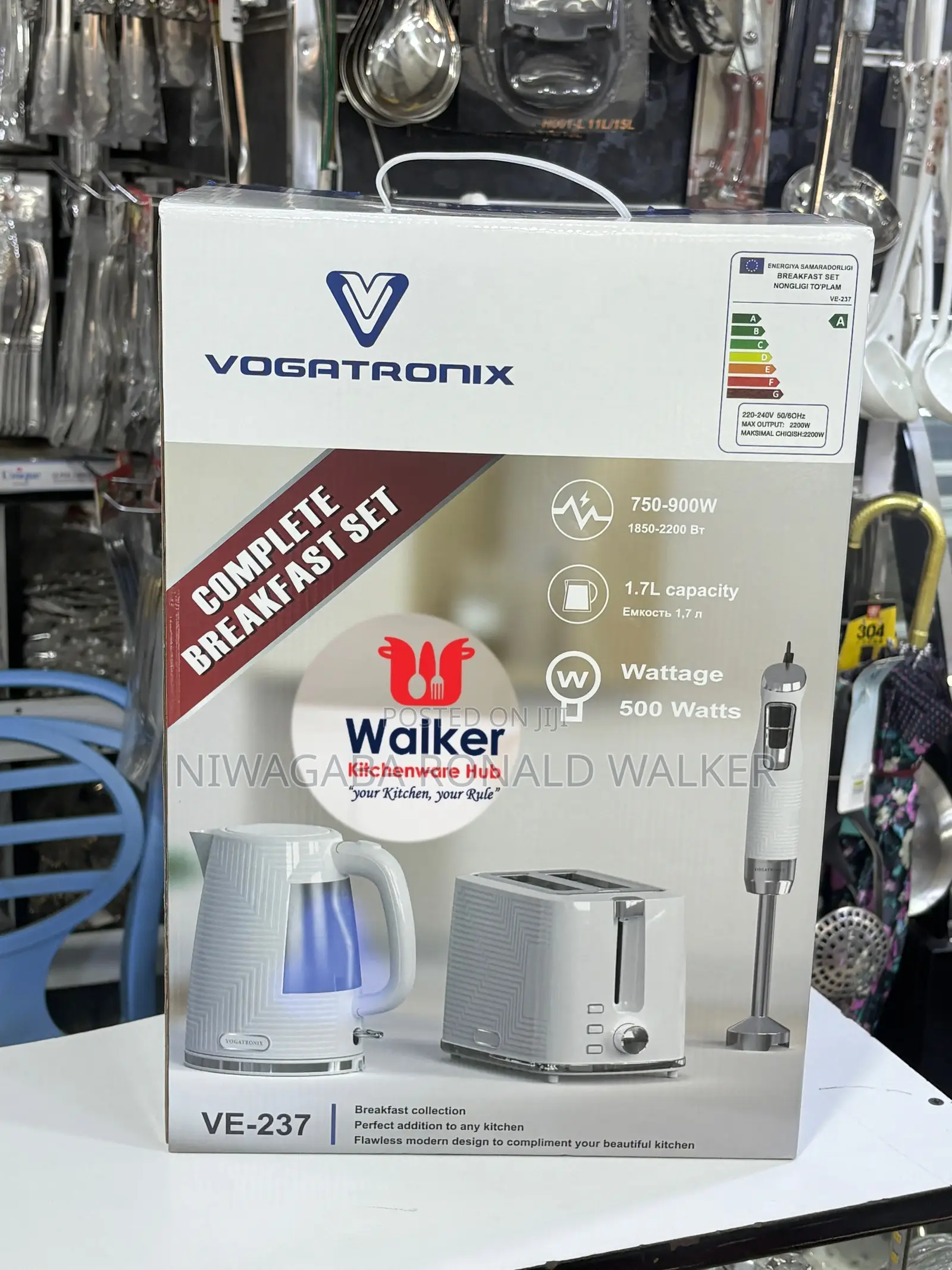 3 in 1 Breakfast Set With Kettle,Bread Toaster Handblender
