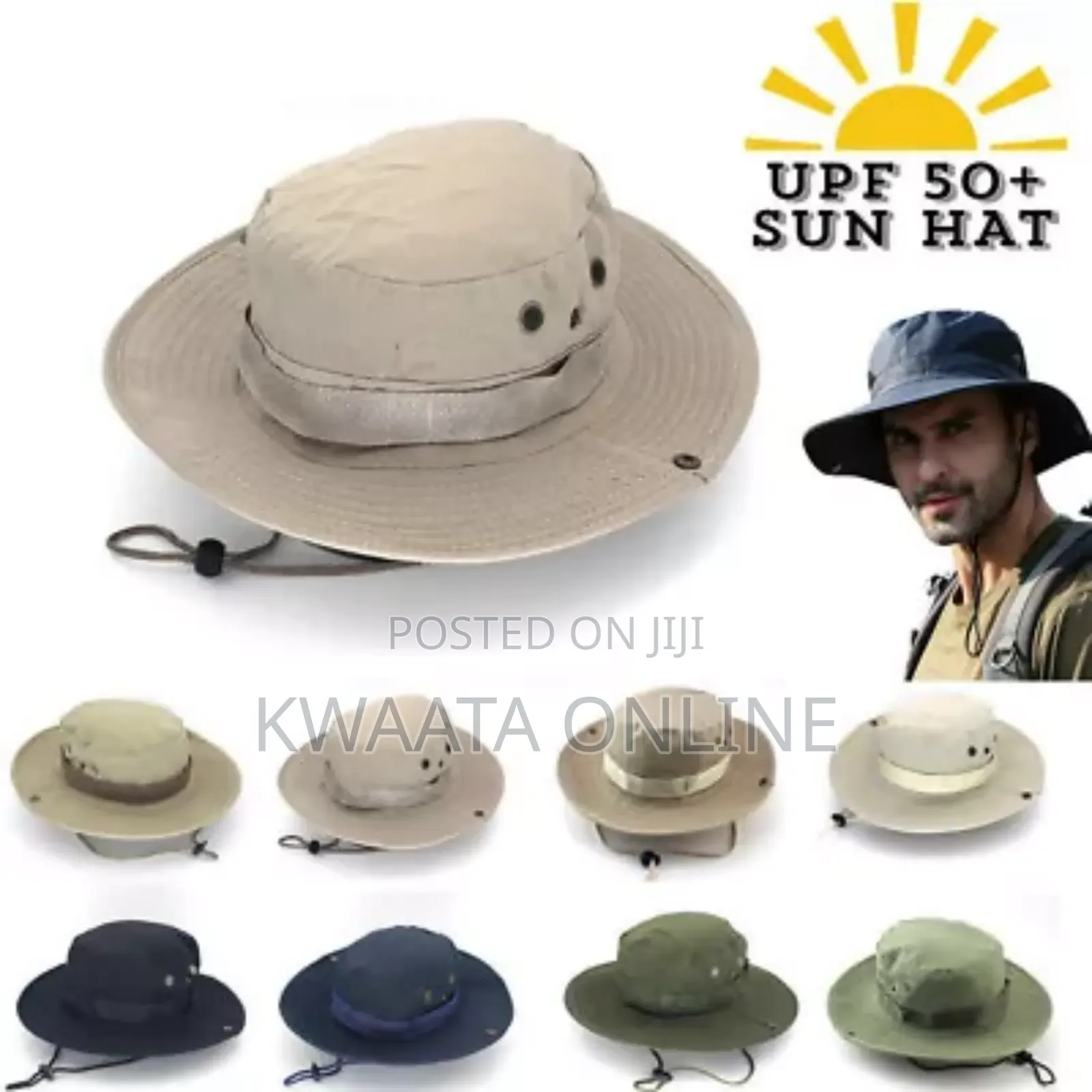 Sun Hat Men Women Summer Anti-Uv Upf 50+Cap With Wide Edges