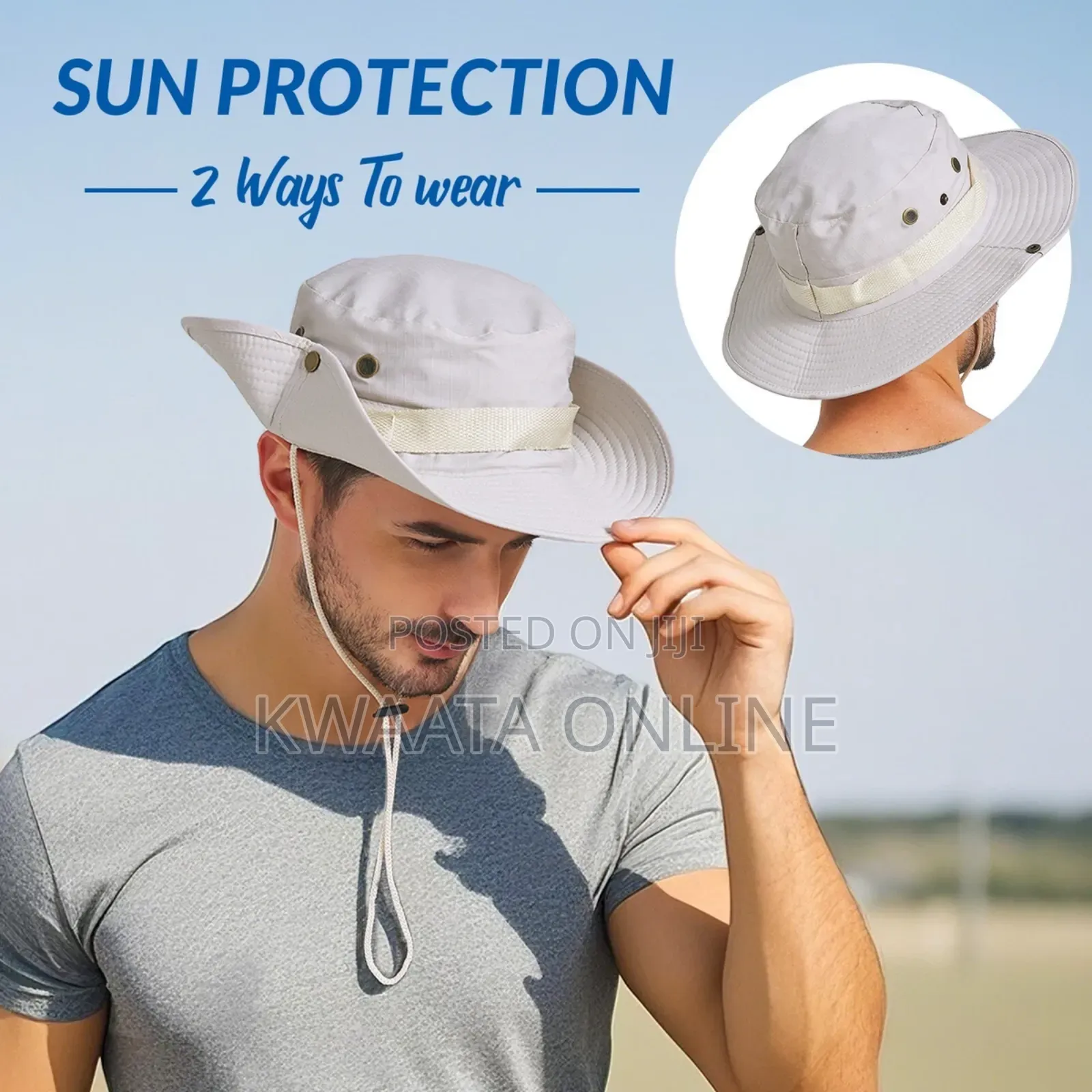 Sun Hat Men Women Summer Anti-Uv Upf 50+Cap With Wide Edges