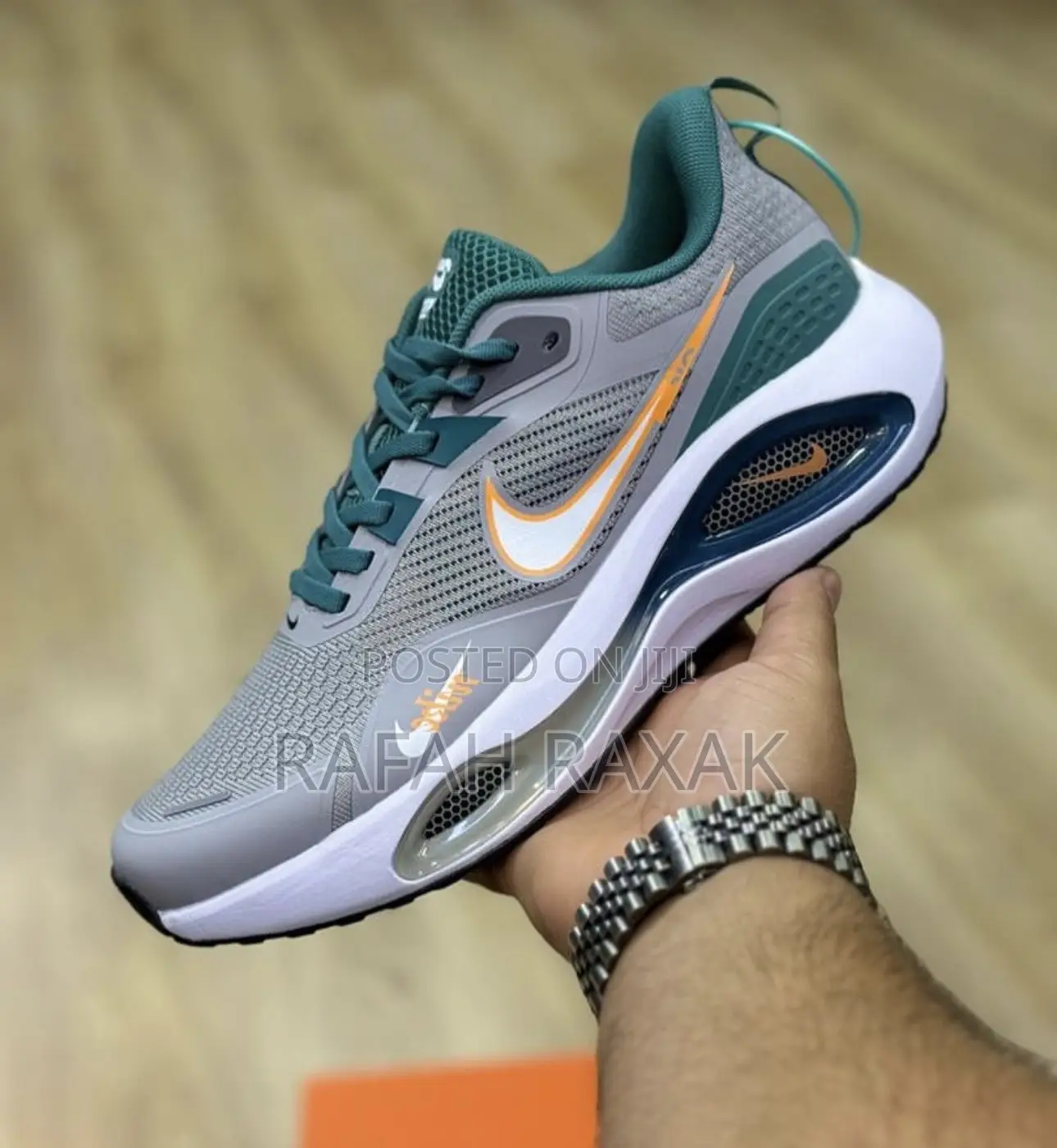 Original Classic Grey/Green Nike Air Max Zoom Trainer Shoes