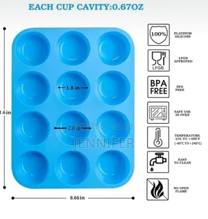 12holes Non Sticky Silicone Muffin Pans