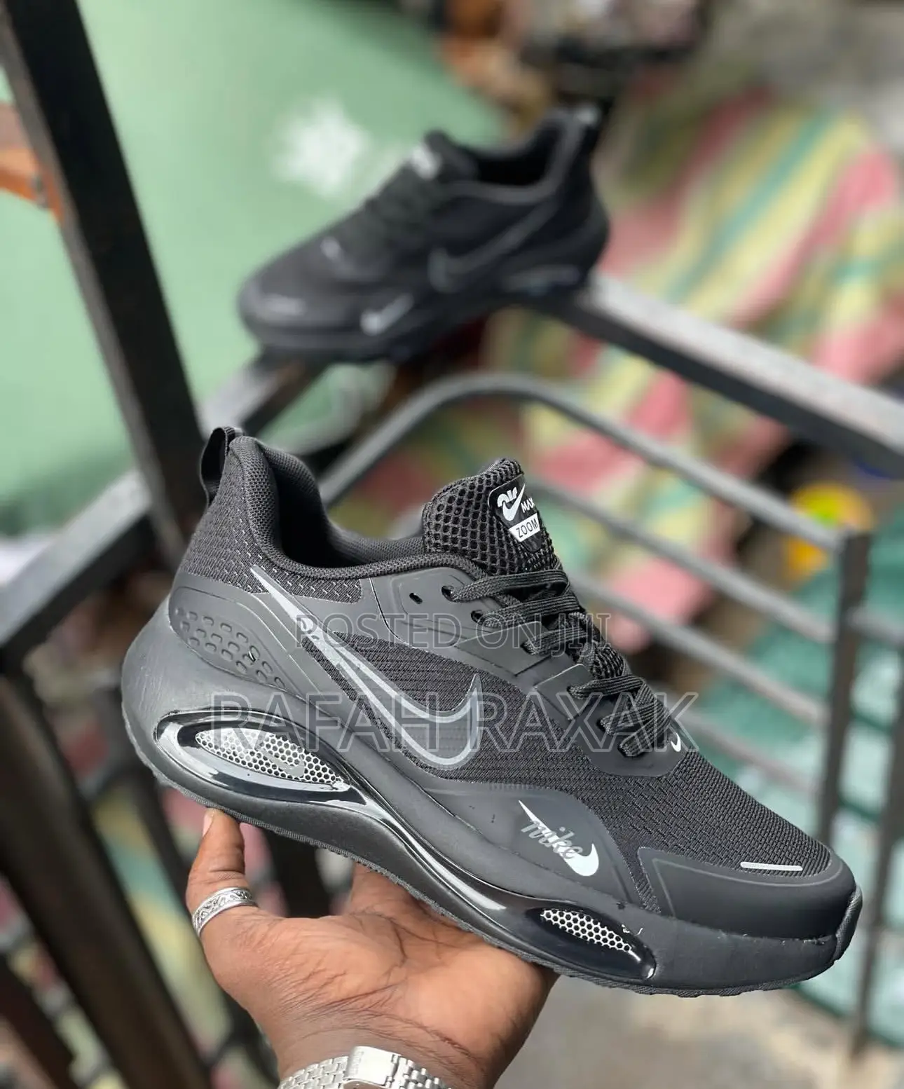 Men’S Nike Air Max Zoom Black Running Trainer Sneakers
