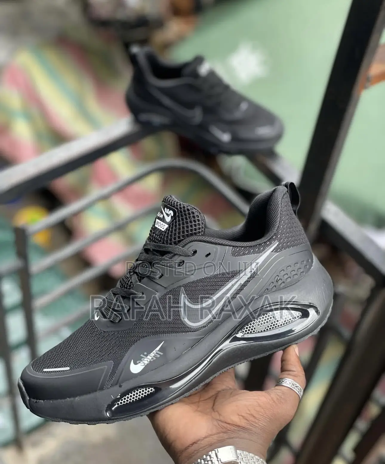 Men’S Nike Air Max Zoom Black Running Trainer Sneakers