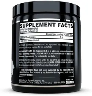 Nutrex Research Creatine Monohydrate Powder Unflavored