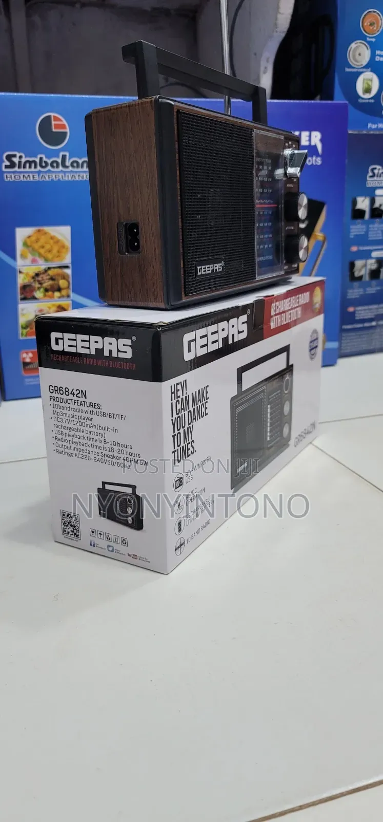 Geepas High-Quality Rechargeable Fm Radio With Bluetooth