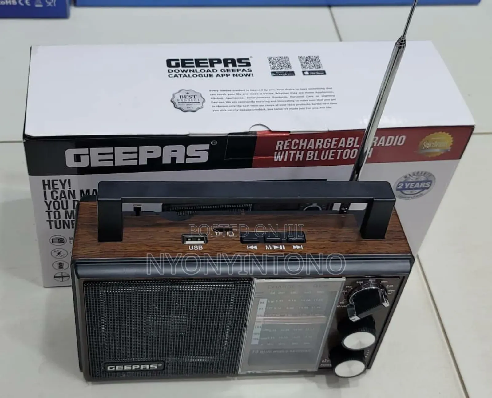 Geepas High-Quality Rechargeable Fm Radio With Bluetooth