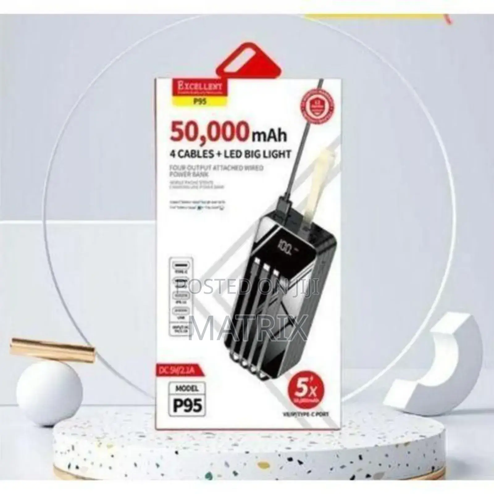 Excellent Portable Power Bank of 50000mah With 4cables