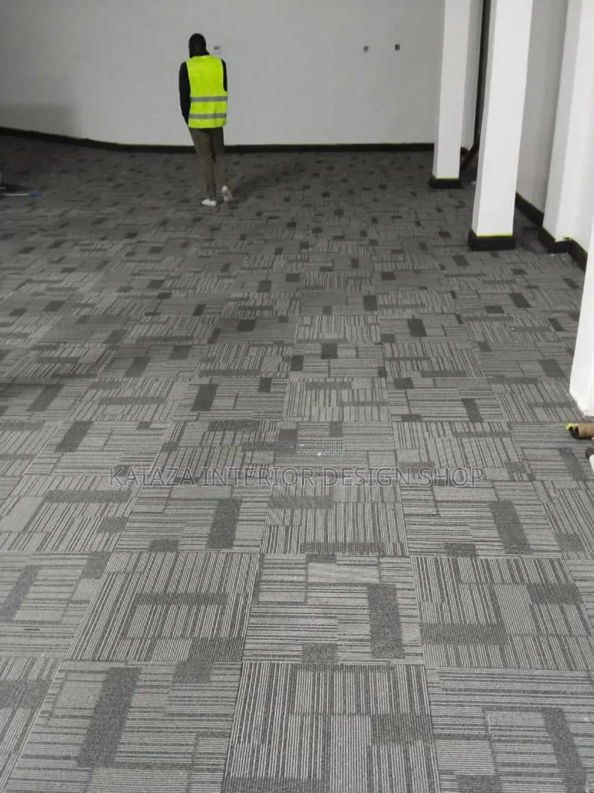 Woolen Grey Office Tile Carpets