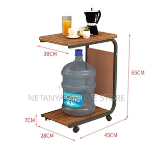 Modern Side Table With Wheels and Pocket