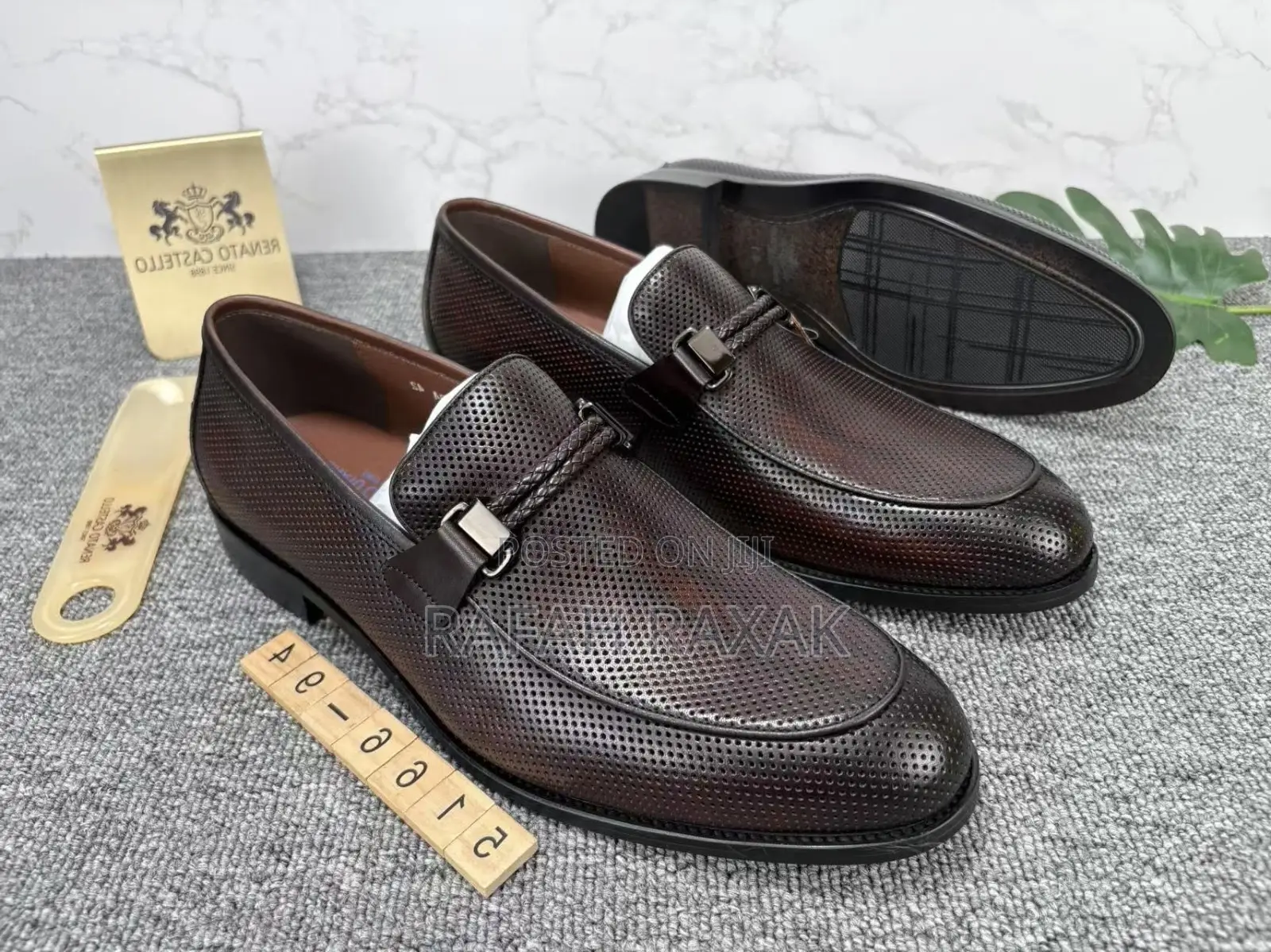 Original Men’S Dark Tan Renato Castello Leather Loafers