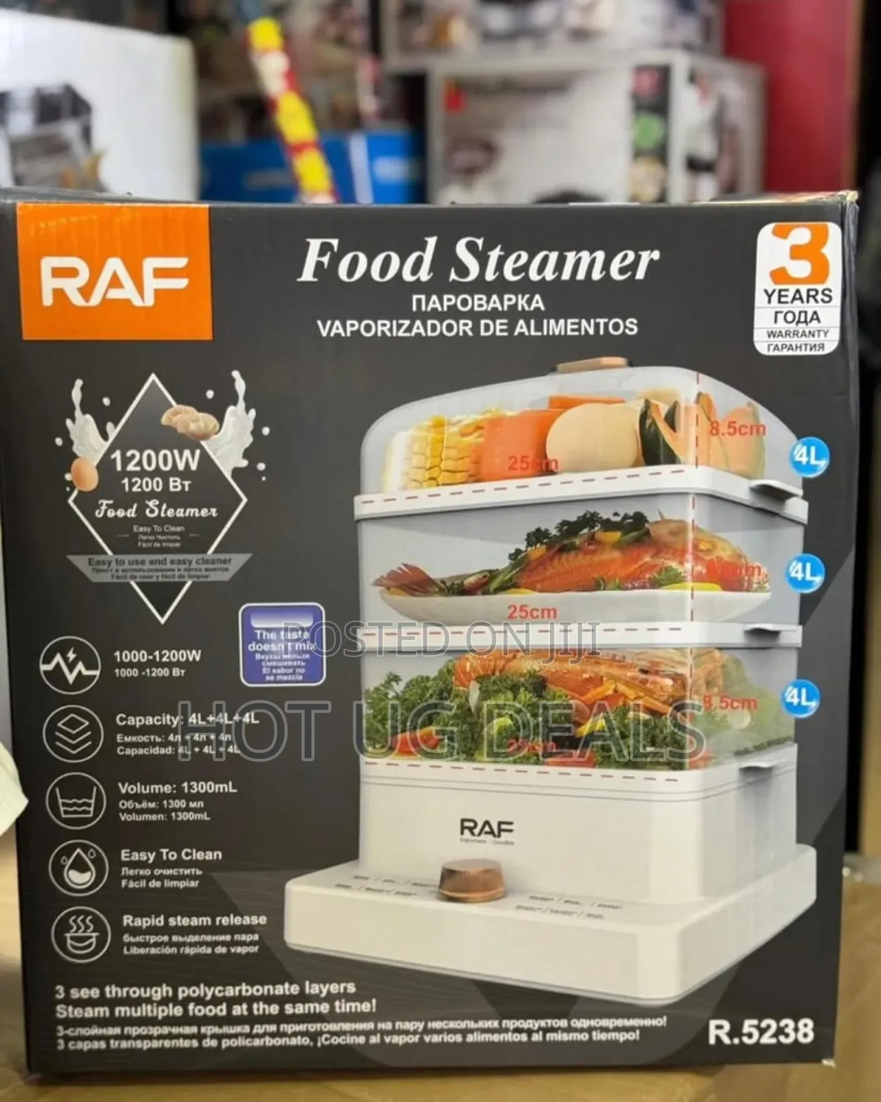 Raf 3 Tier 12l Electric Food Steamer Pot With Timer Function