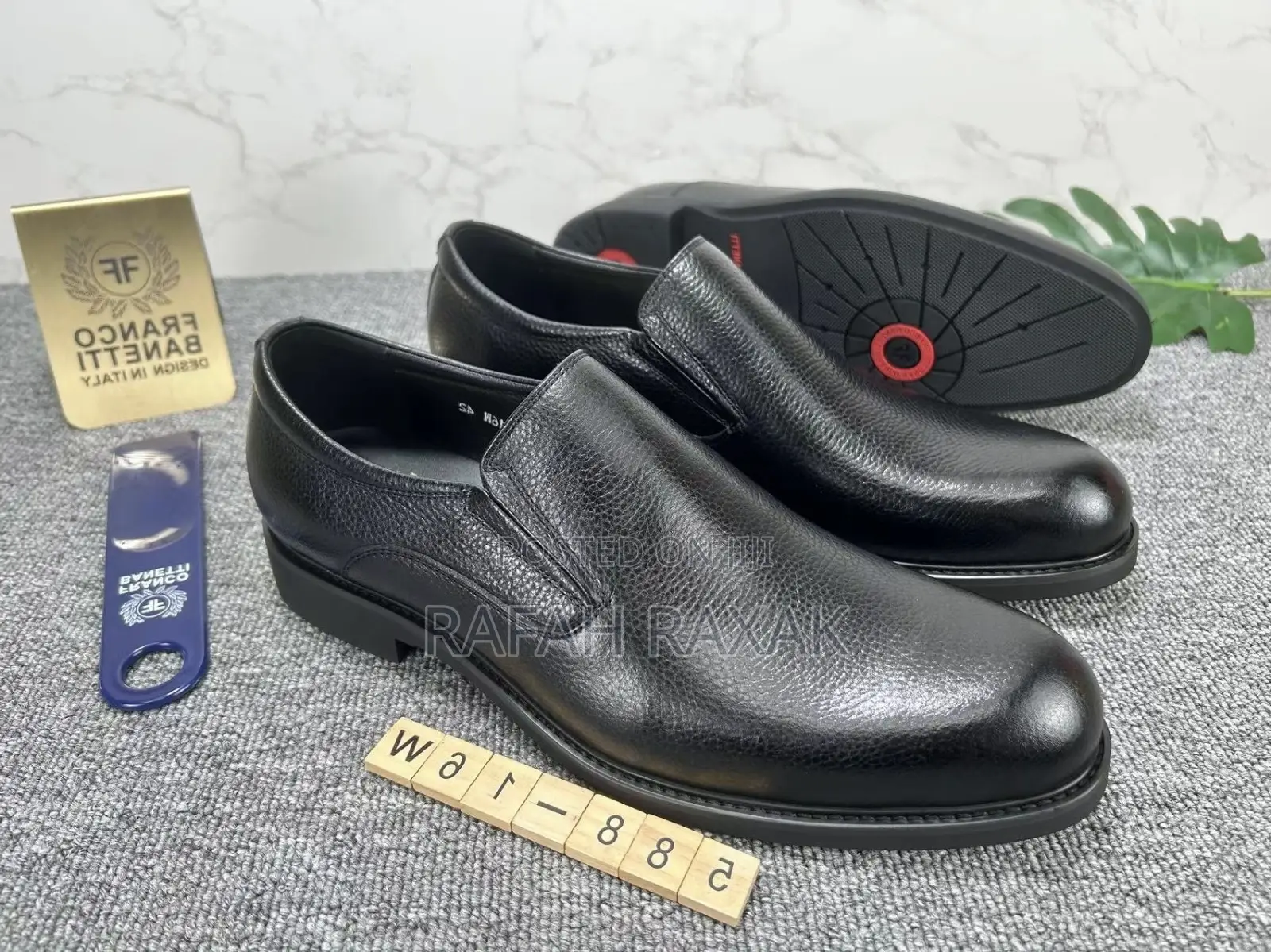 Men’S Black Franco Banetti Slip-on Gentle Leather Loafers