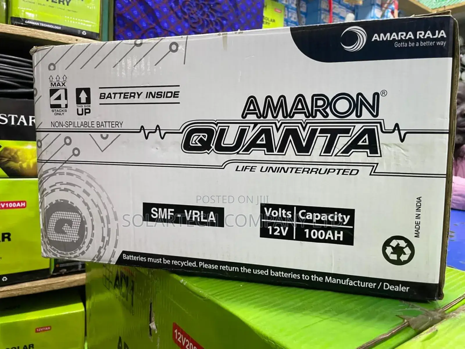 100ah Amaron Quanta Vrla Solar Battery/ India Make Tech