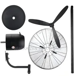Metallic Blade 60cm Black Industrial Wall Fan 130w