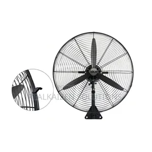 Metallic Blade 60cm Black Industrial Wall Fan 130w