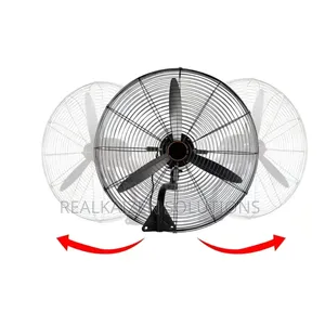 Metallic Blade 60cm Black Industrial Wall Fan 130w