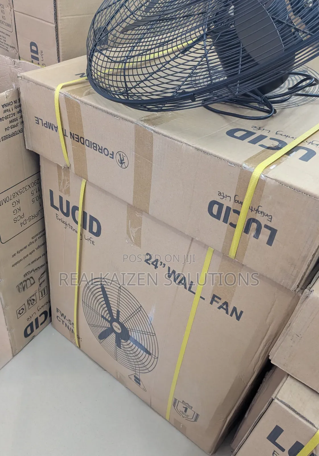 Metallic Blade 60cm Black Industrial Wall Fan 130w