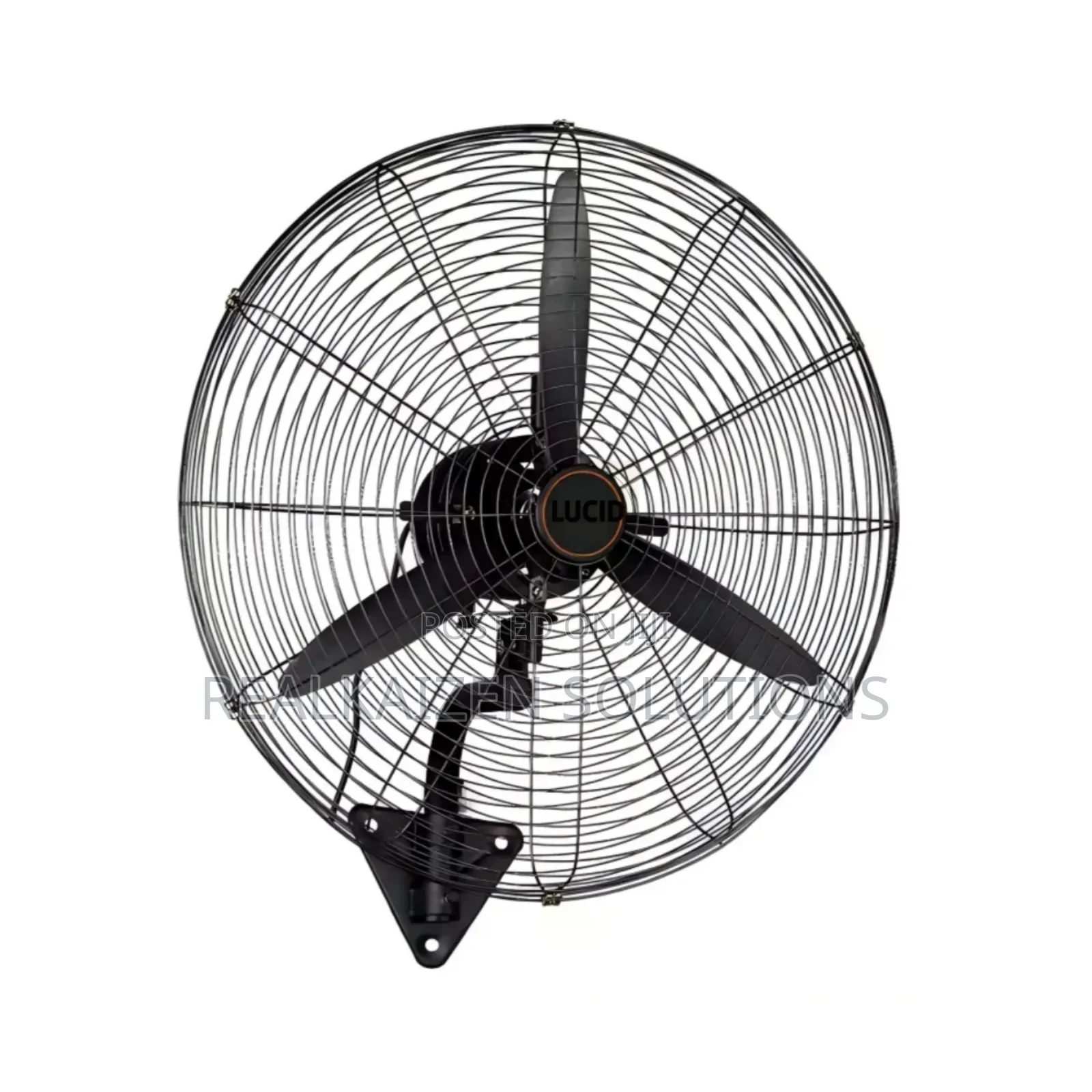 Metallic Blade 60cm Black Industrial Wall Fan 130w