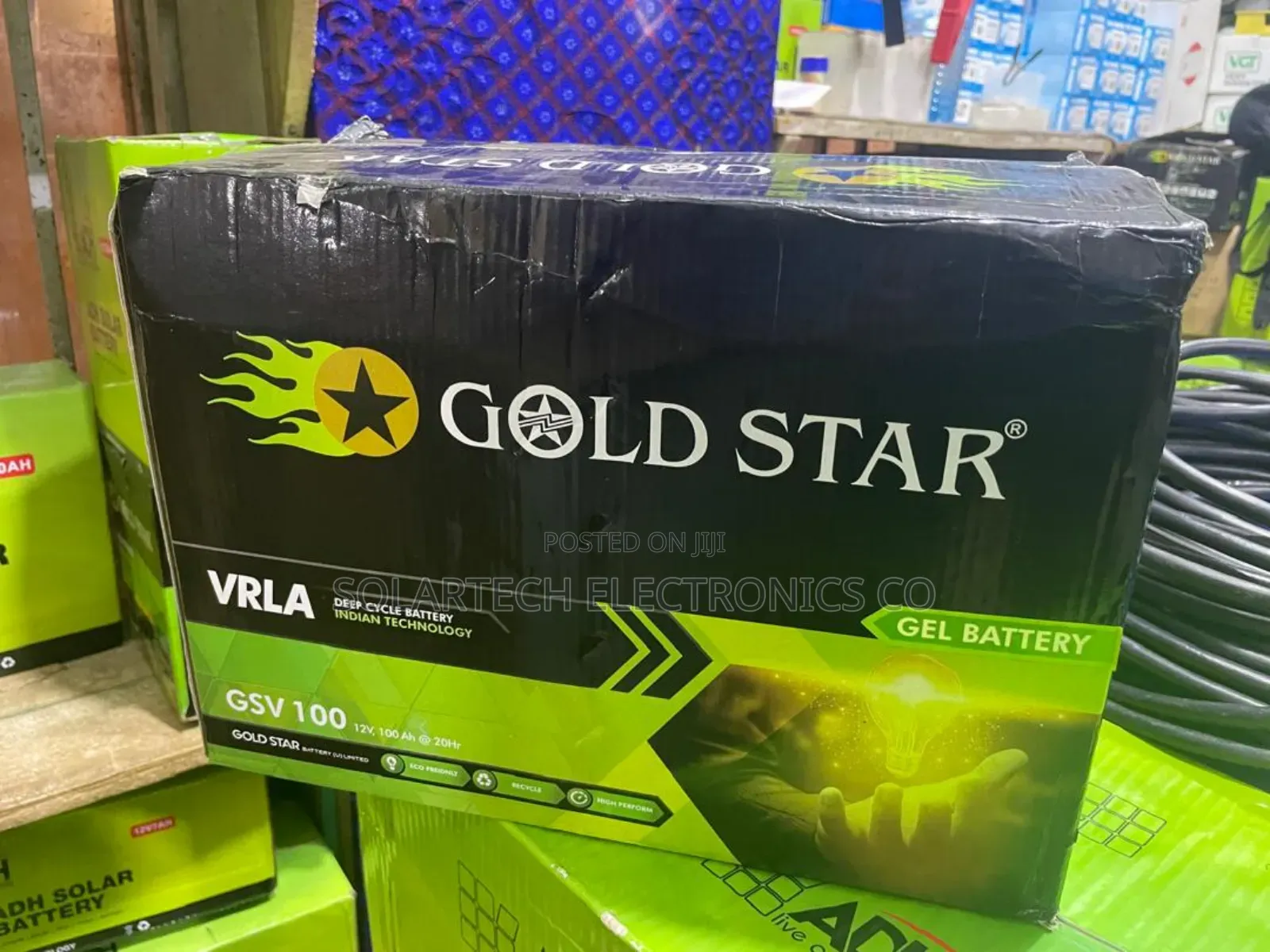 100ah Original Gold Star Vrla Solar Powder Battery Tech