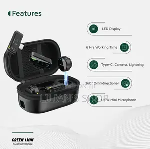 Green Lion Gm-85x 3 in 1 Wireless Microphone - Black