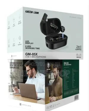 Green Lion Gm-85x 3 in 1 Wireless Microphone - Black