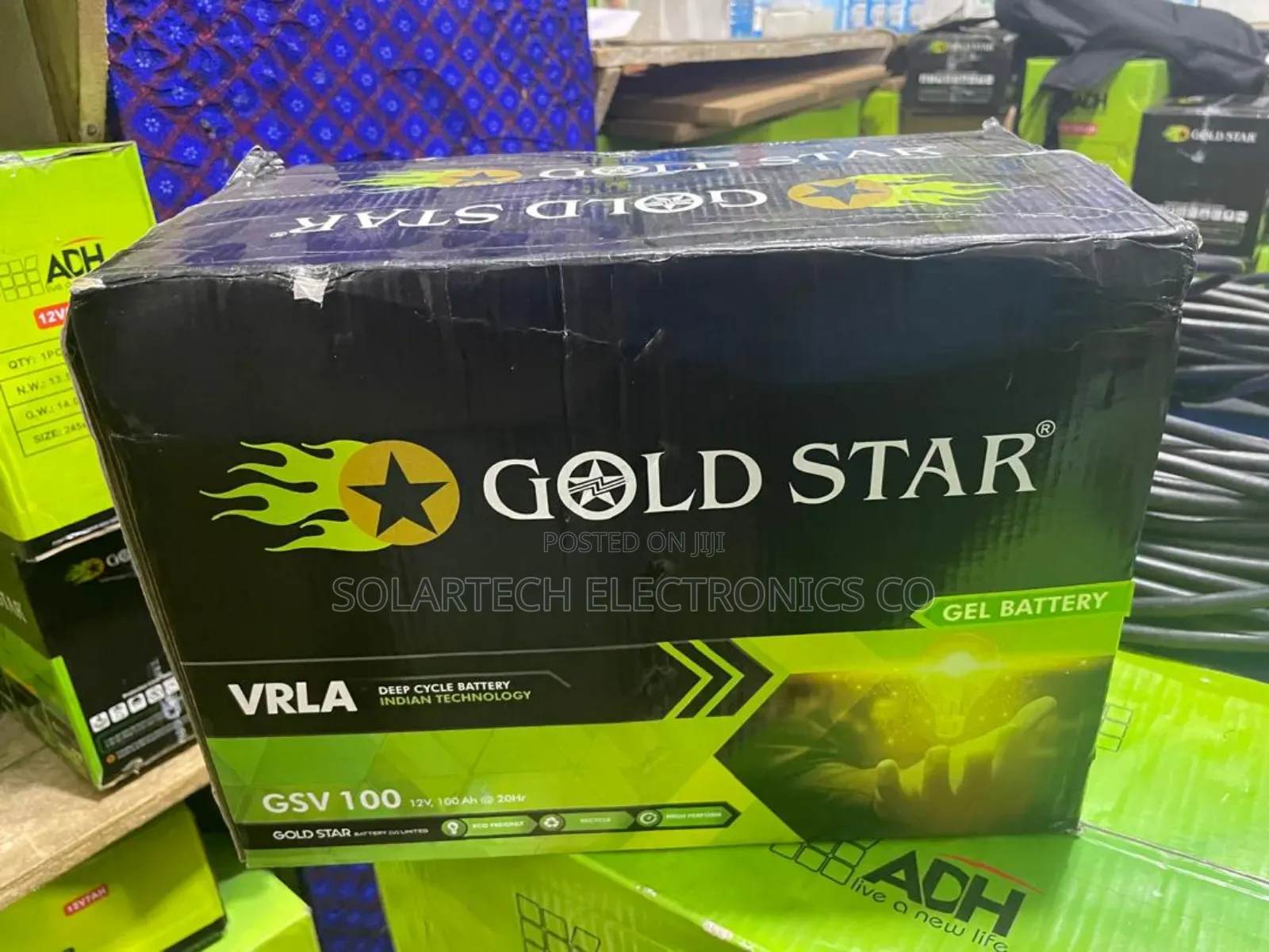 100ah Durable Gold Star Vrla Solar Powder Battery Hemo