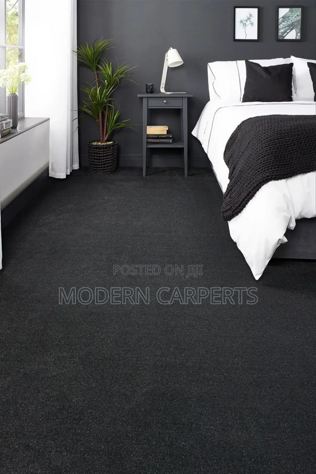 Dark Gray Office Wollen Carpets