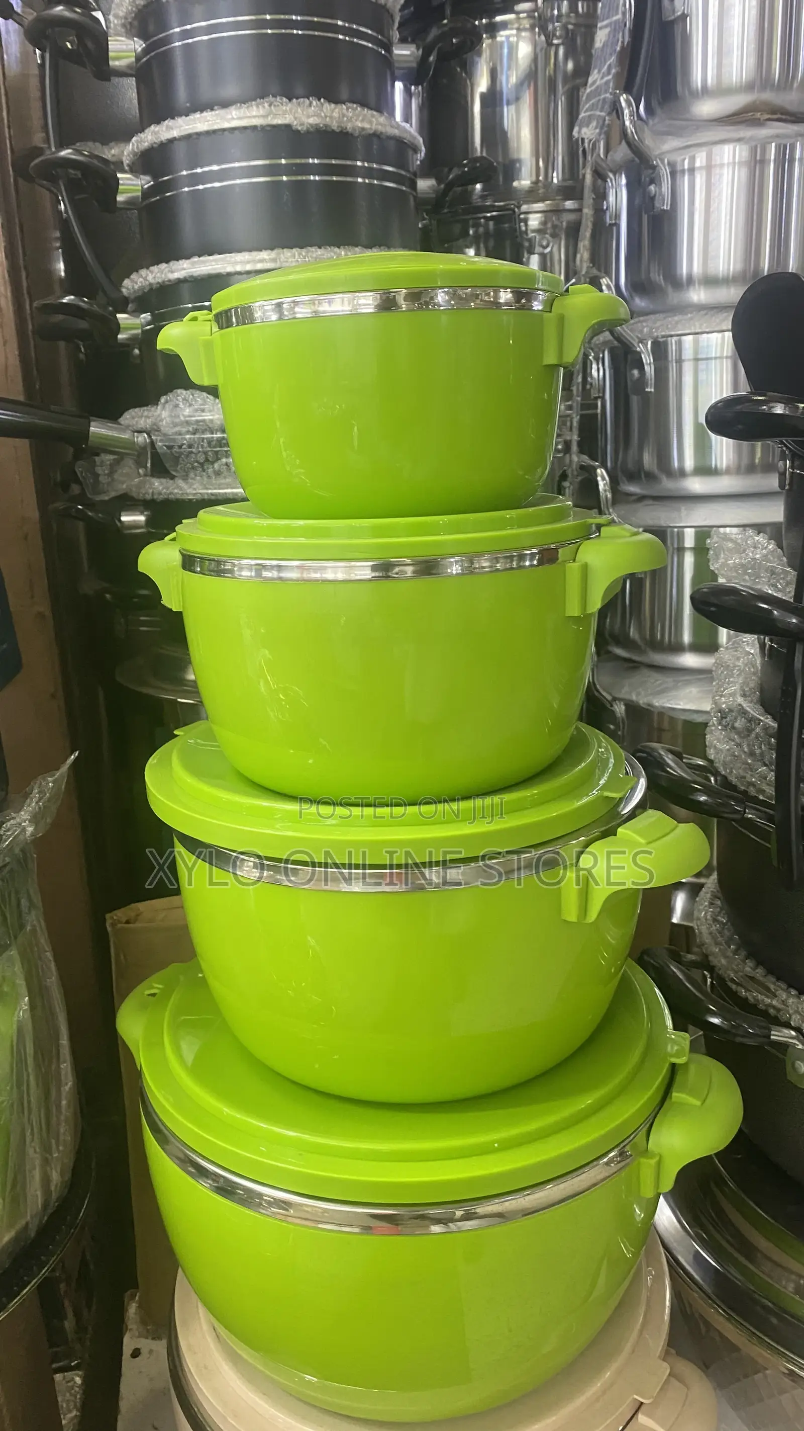 4pc Thermal Insulated Food Warmer Pot Green