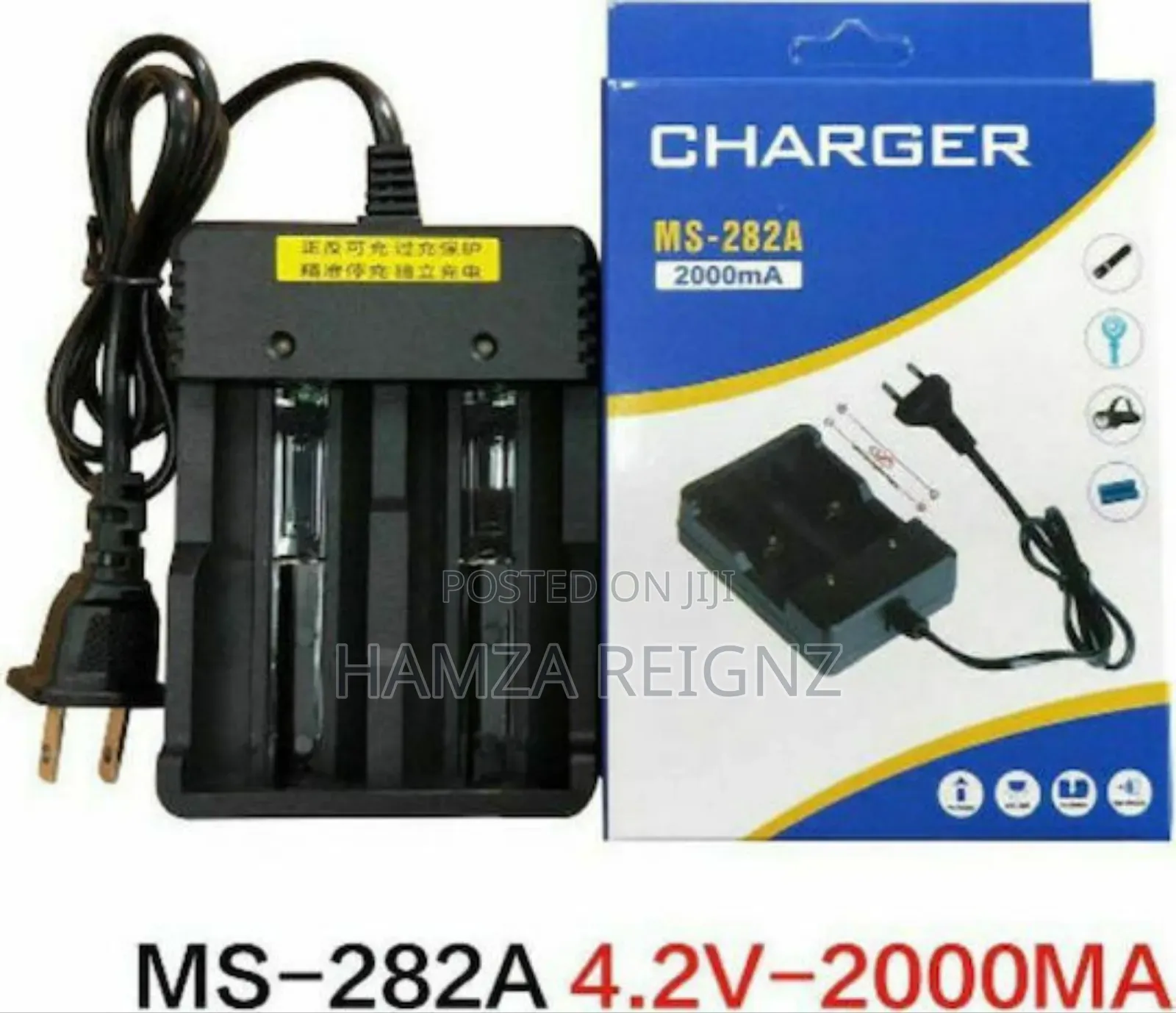 Ms-282a Charger for 2 18650 Size Li-Ion Batteries