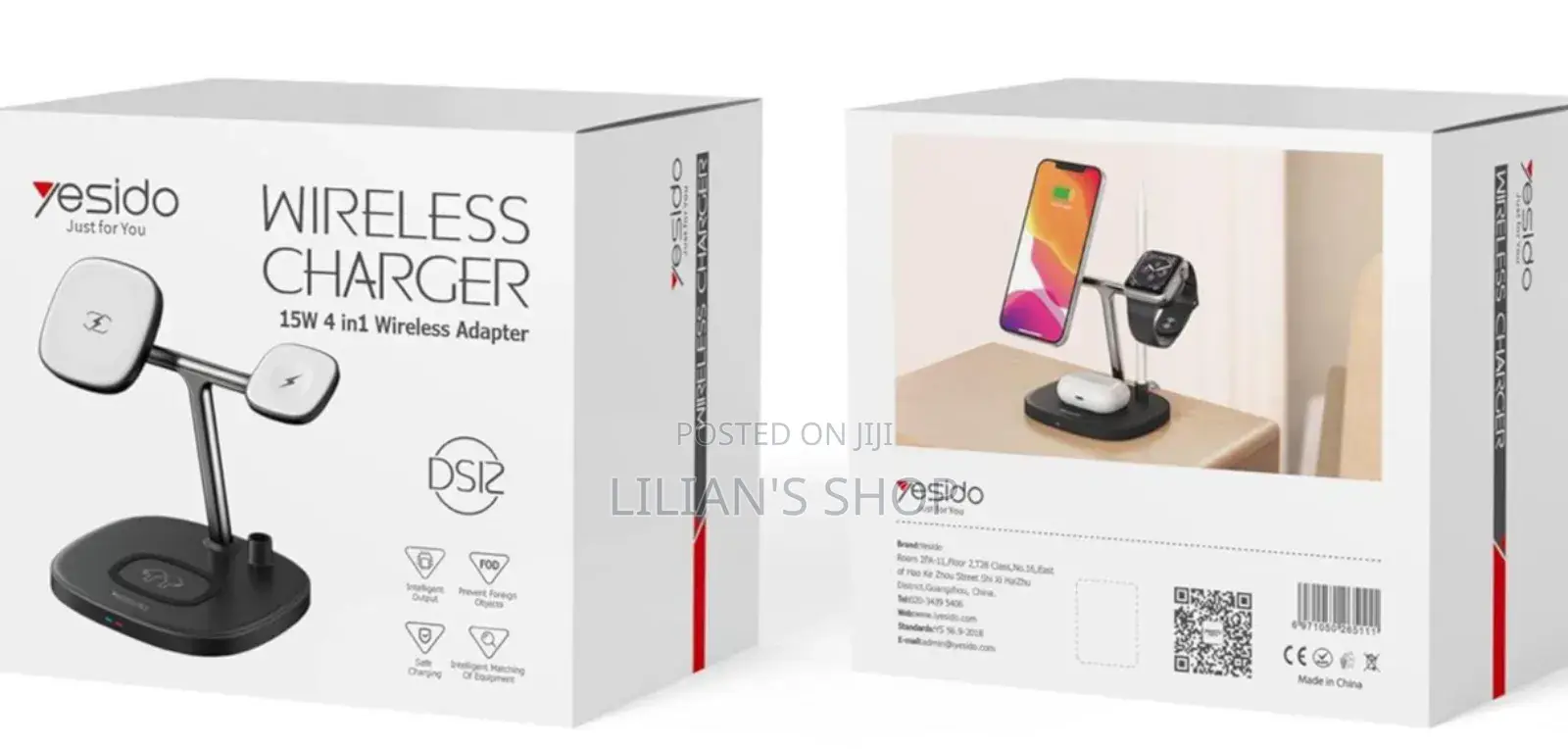 Yesido 15w 4 in 1 Wireless Magnetic Charger Stand