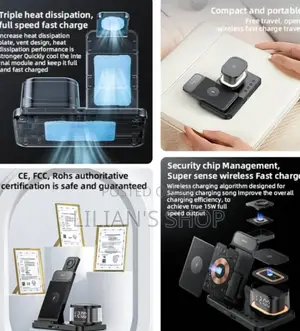 Yesido Ds22 5-in-1 Wireless Charger With Clock