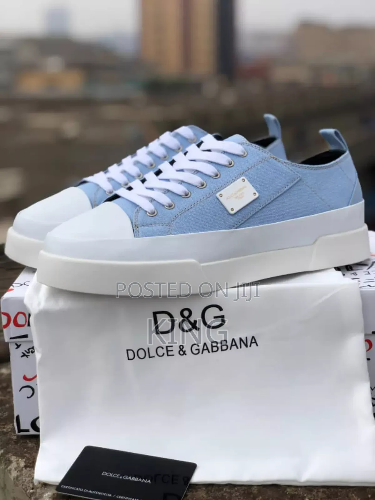 Dolce and Gabbana Denim Leather Shoes