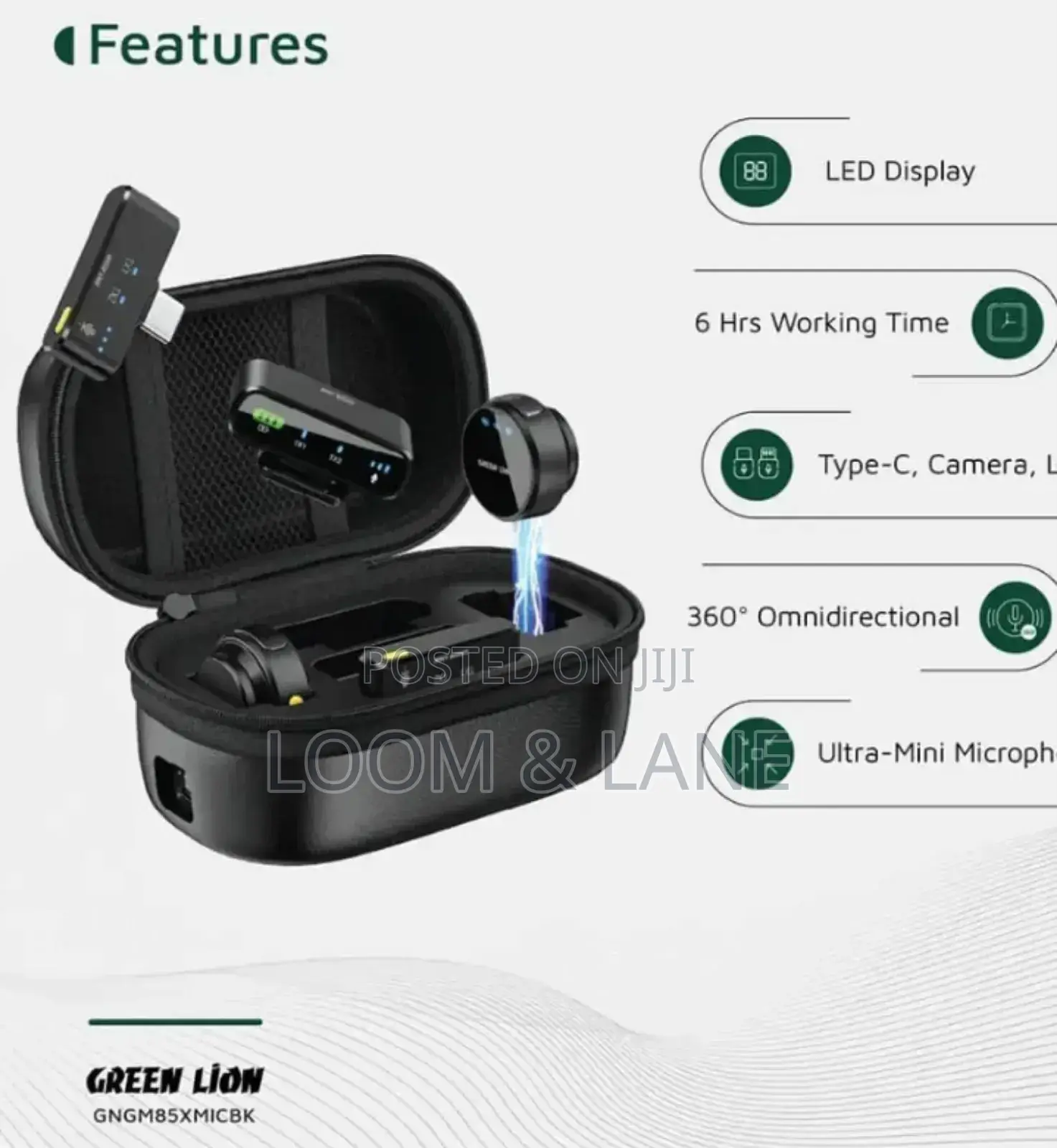 Green Lion Gm-85x 3 in 1 Wireless Microphone - Black