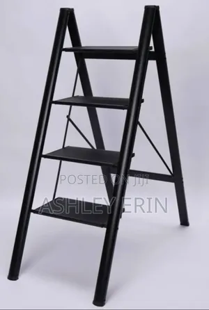 Photo - Foldable Ladder 4-Steps Black