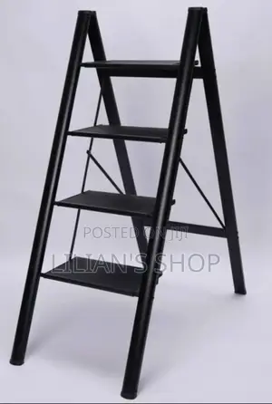 Foldable Ladder 4-Steps Black