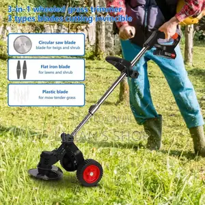 Rechargeable Electric Grass Cutter Lawnmower With Wheels