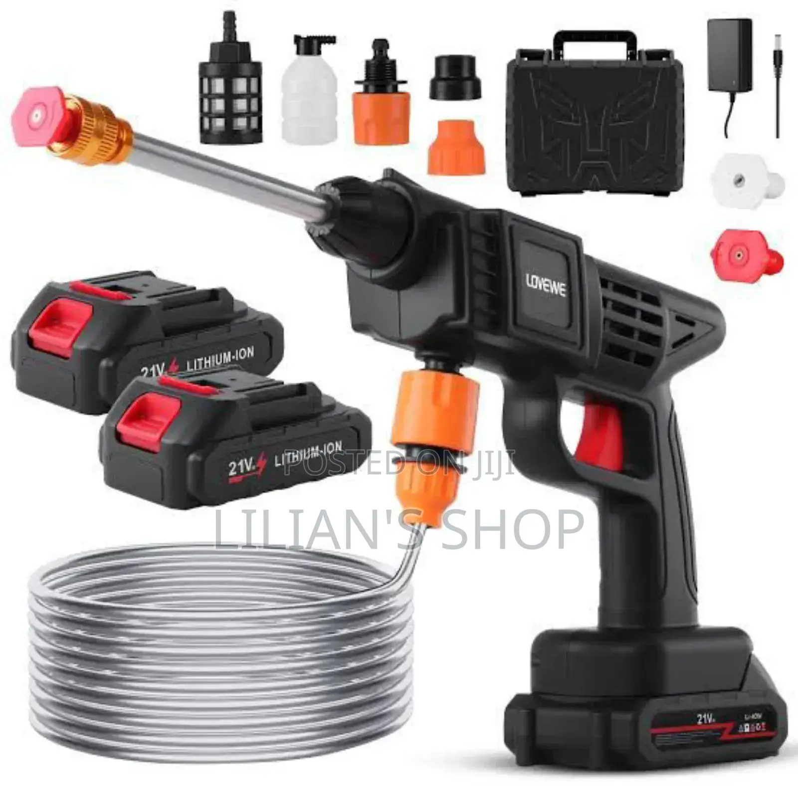 Rechargeable Portable High Pressure Carwasher With 2 Battery