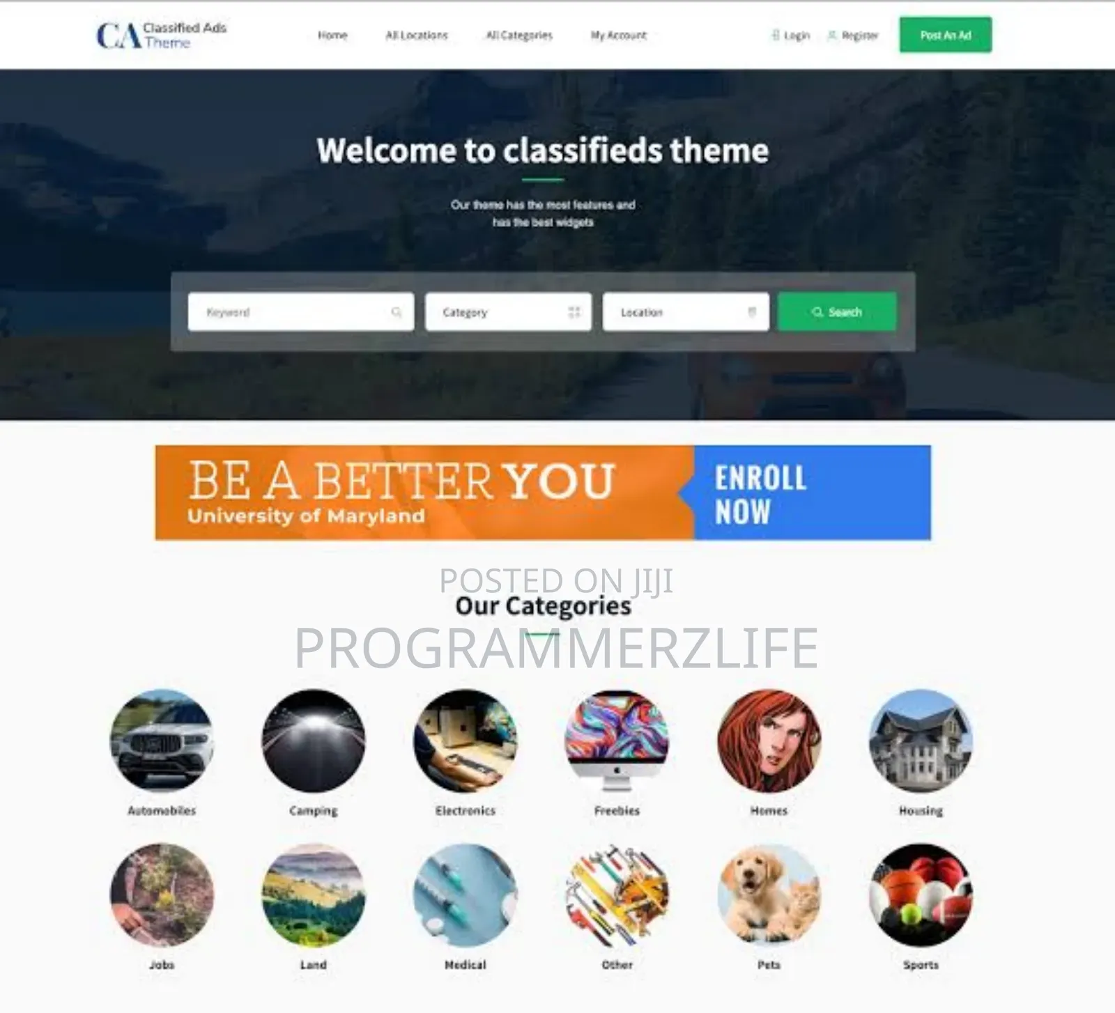 Businesses Market Place and Classified Ads Website