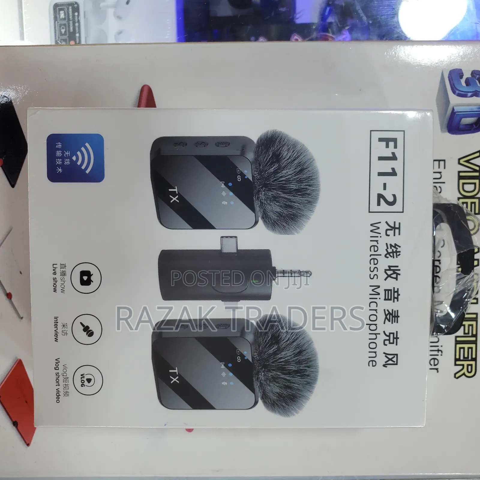 F11 2:1 Wireless Microphone for iPhone, Android, and Camera