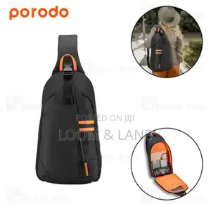 Porodo Gaming Water-Resistant Pu Sling Bag With Usb-C Port