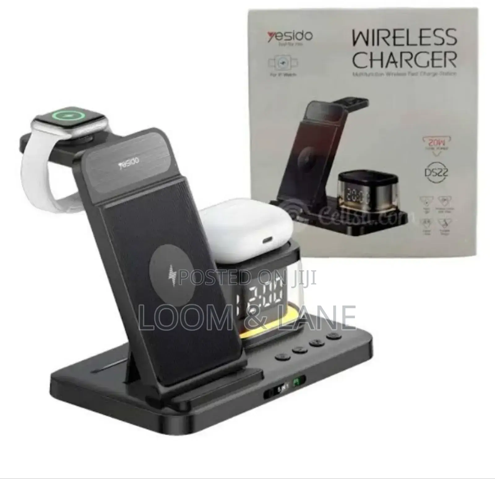 Yesido Ds22 5-in-1 Wireless Charger With Clock