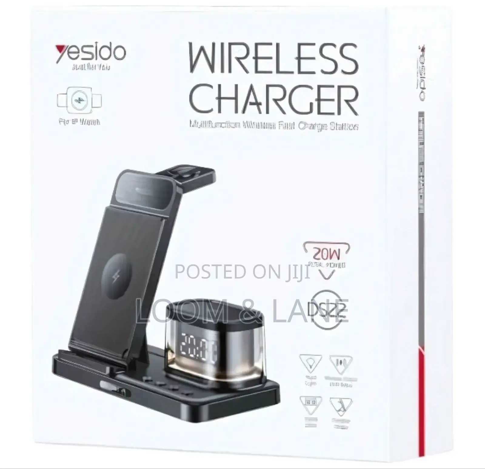Yesido Ds22 5-in-1 Wireless Charger With Clock