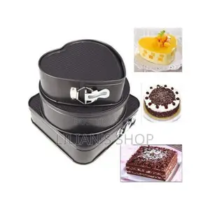 3pcs Multipurpose Round,Square,Heart Cake Pan