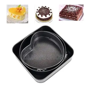 3pcs Multipurpose Round,Square,Heart Cake Pan