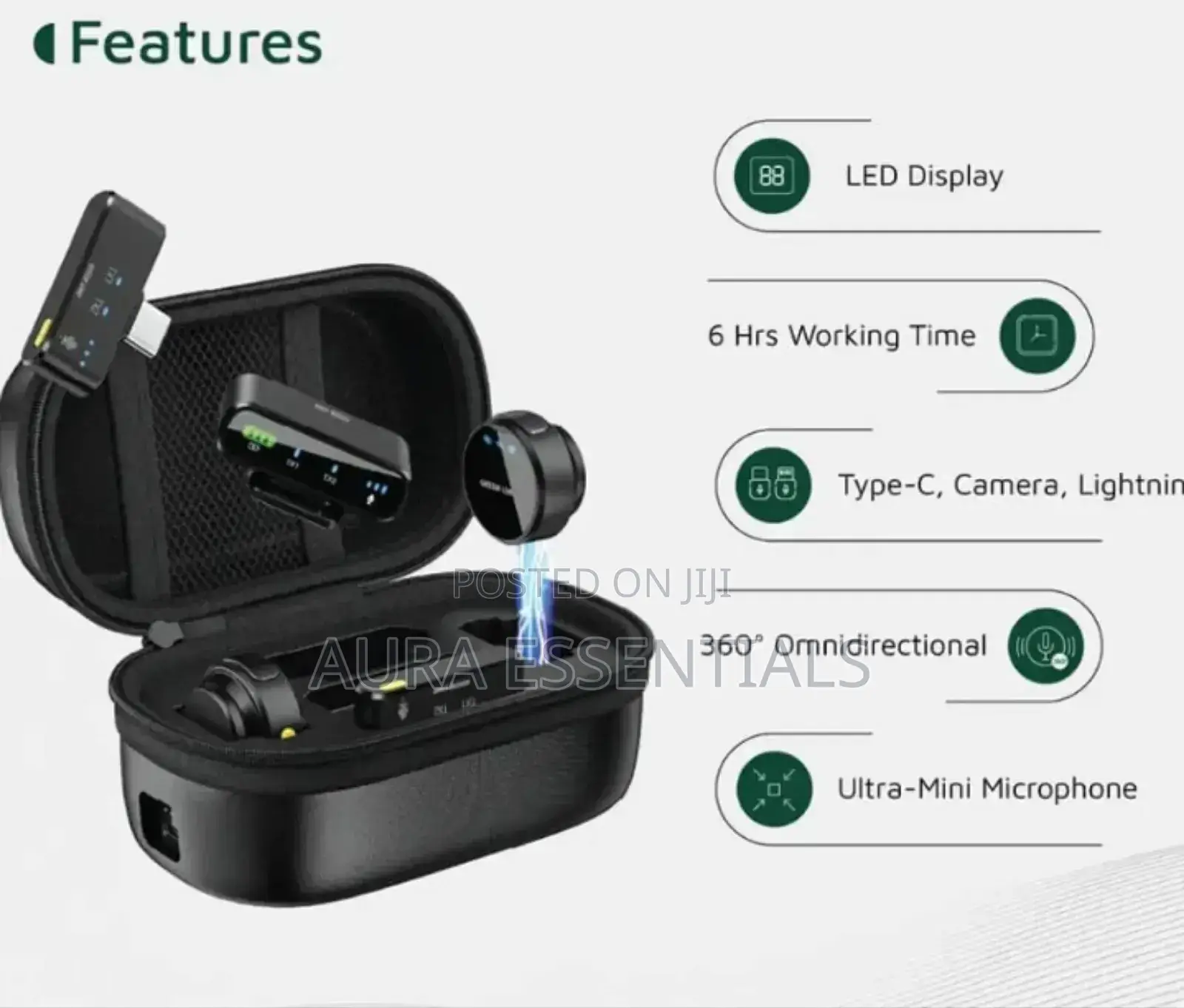 Green Lion Gm-85x 3 in 1 Wireless Microphone - Black