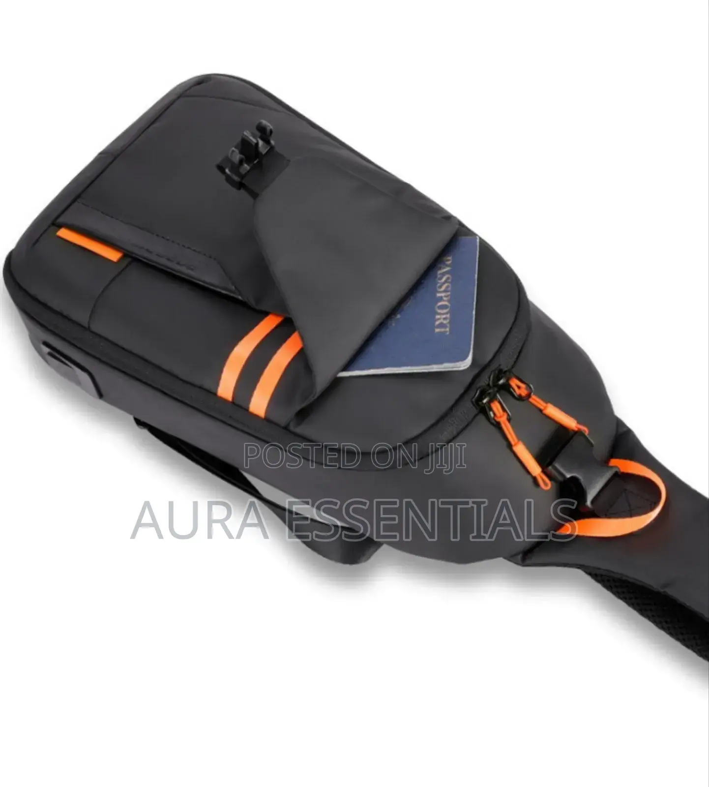 Porodo Gaming Water-Resistant Pu Sling Bag With Usb-C Port